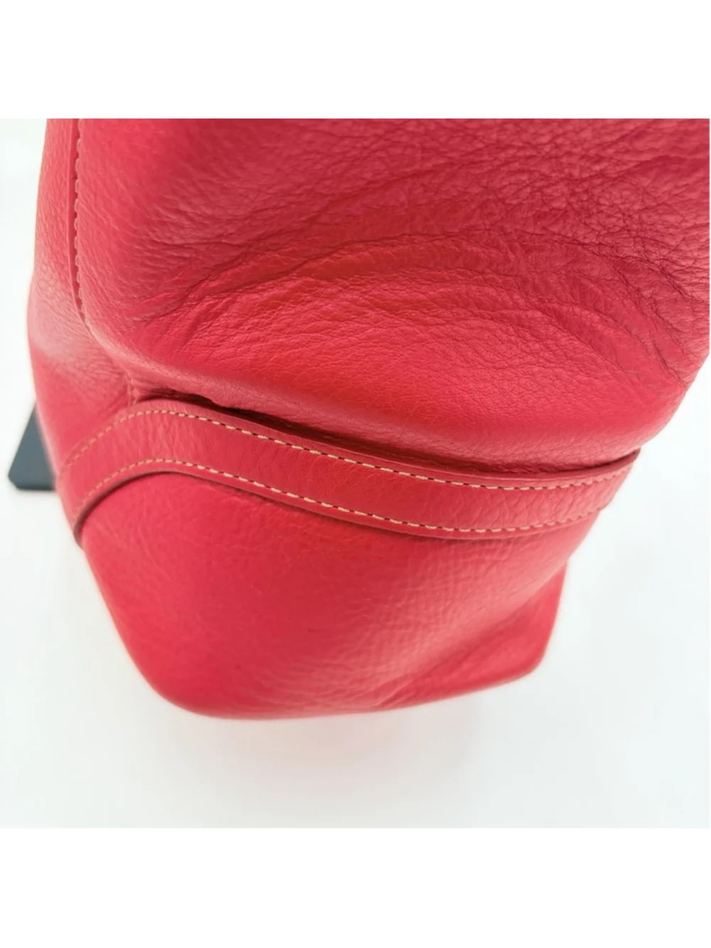 LEVENGER Red Pebbled LEATHER Large Tote Shoulder Work Bag Top Zip